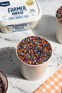 Chocolate Farmer Cheese Dot Cake made with Lifeway Farmer Cheese