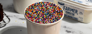 Chocolate Farmer Cheese Dot Cake made with Lifeway Farmer Cheese
