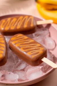 Chocolate Peanut Butter Banana Ice Cream Bars made with Lifeway Kefir