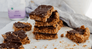 Chocolate Peanut Butter Oat Bars made with Lifeway Kefir