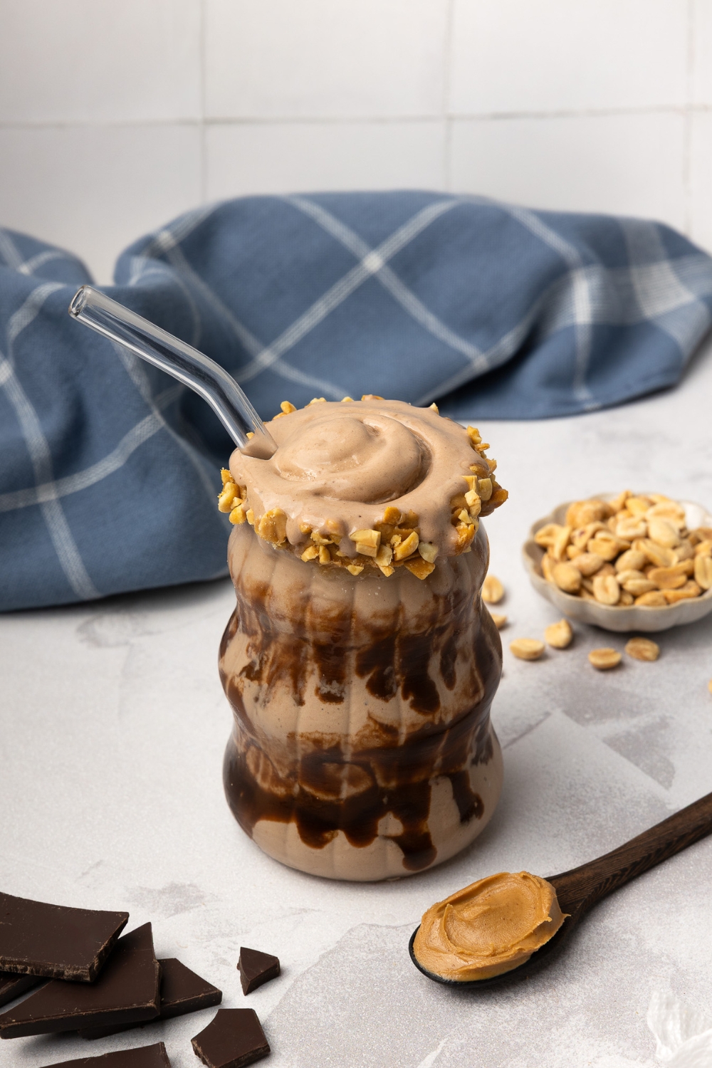 Chocolate Peanut Butter Protein Milkshake - Made with Lifeway Muscle Mates Kefir 