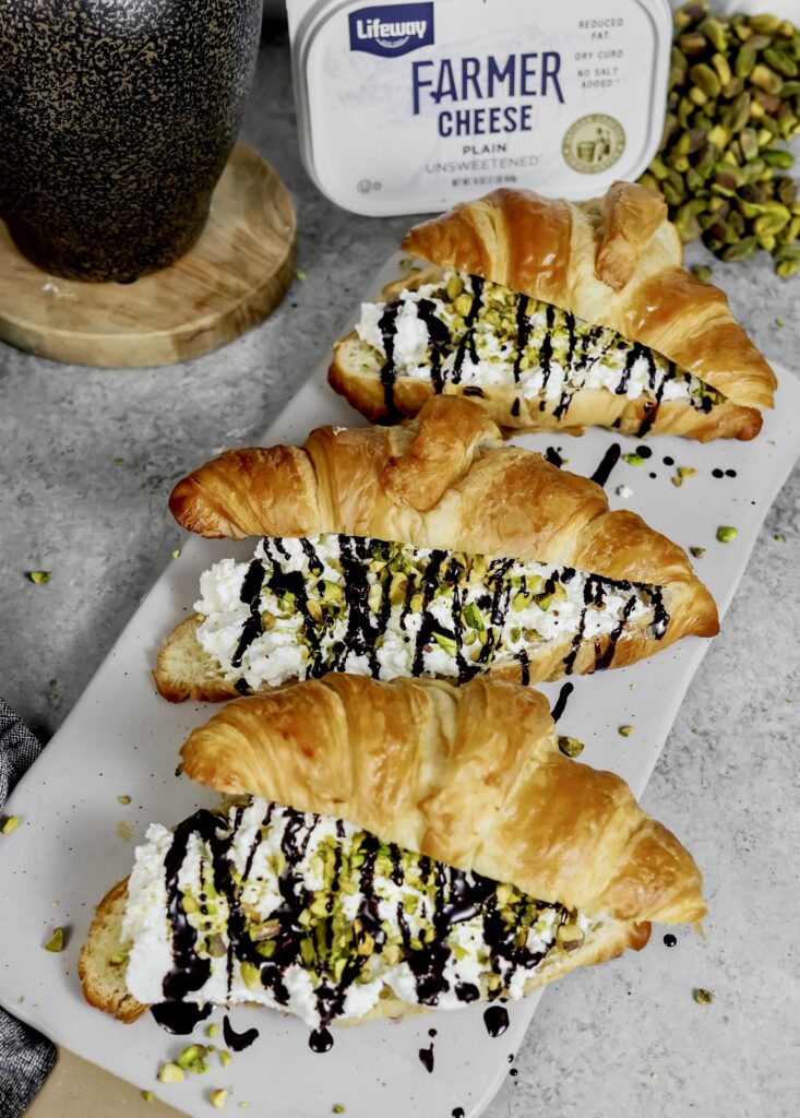 Chocolate Pistachio Farmer Cheese Croissants 