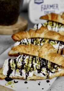 Chocolate Pistachio Farmer Cheese Croissants