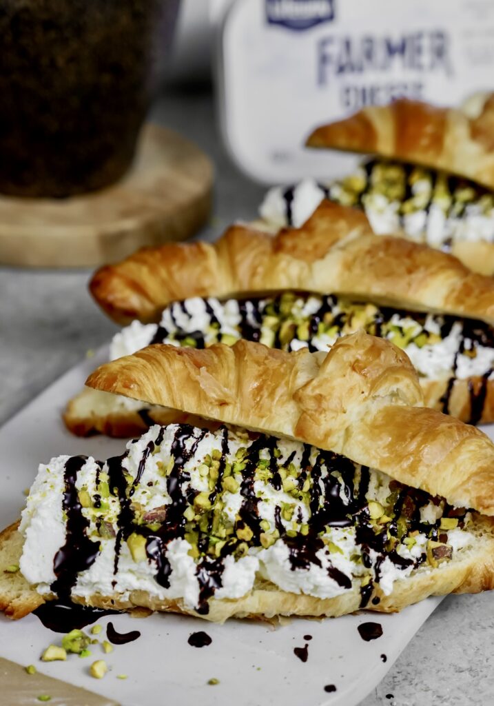 Chocolate Pistachio Farmer Cheese Croissants 