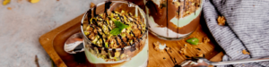 Chocolate Pistachio Farmer Cheese Parfait made with Lifeway Kefir and Farmer Cheese