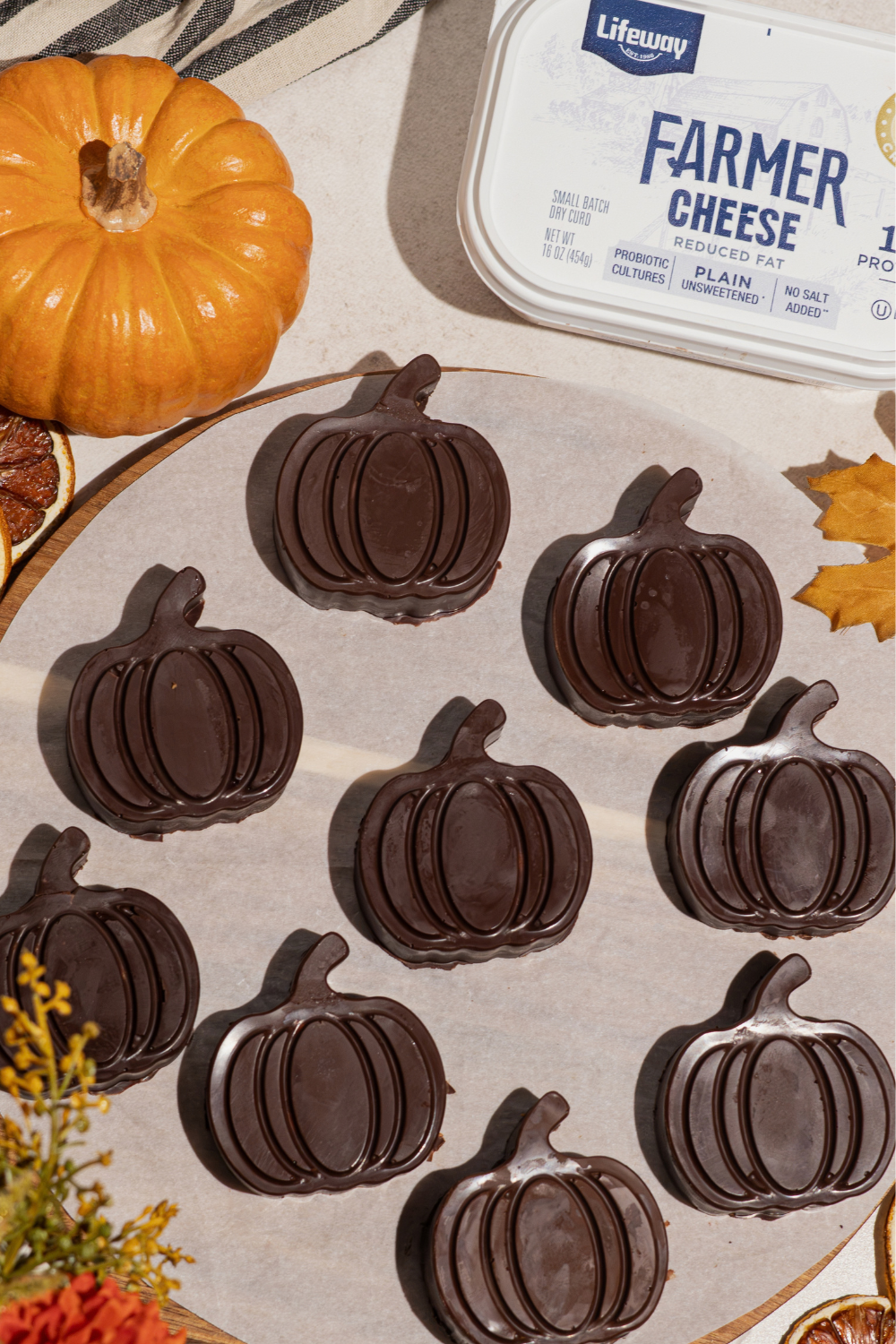 Chocolate Pumpkin Protein Cups Made with Lifeway Farmer Cheese