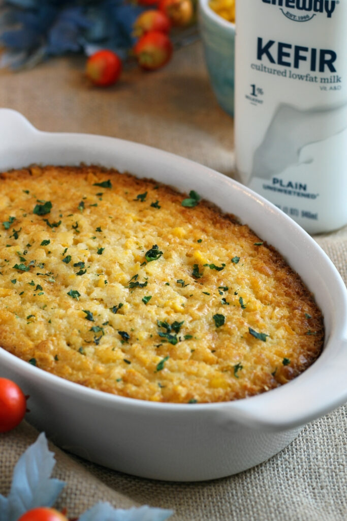 Corn Pudding made with Lifeway 