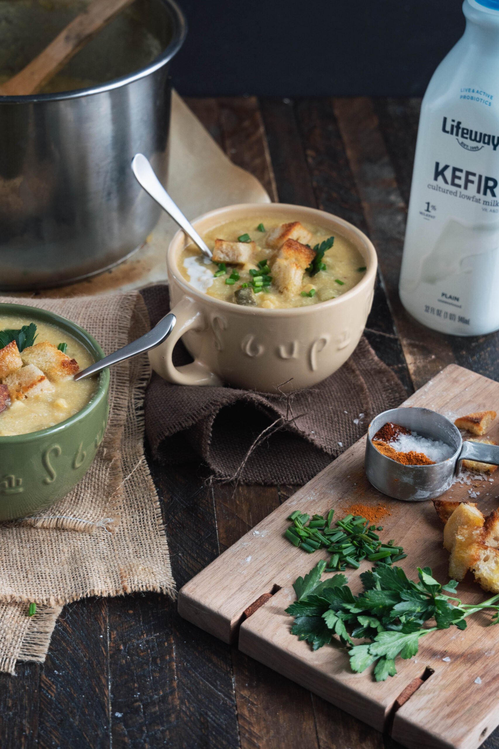Corn & Zucchini Chowder made with Lifeway Kefir
