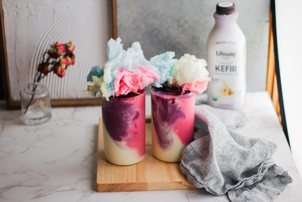 Cotton Candy Smoothie made with Lifeway Kefir