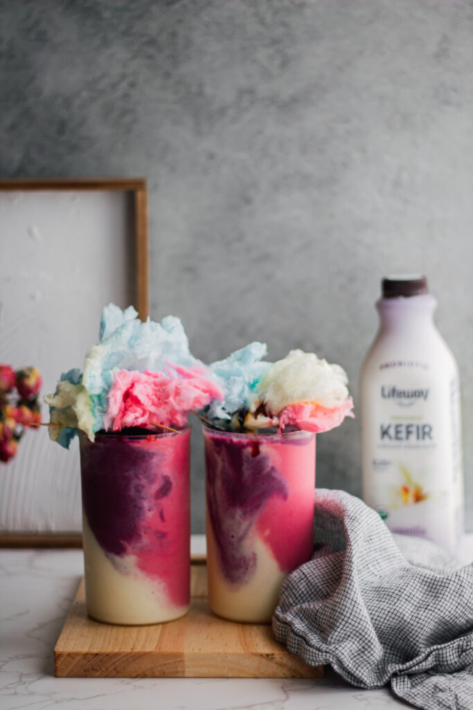 Cotton Candy Smoothie made with Lifeway Kefir