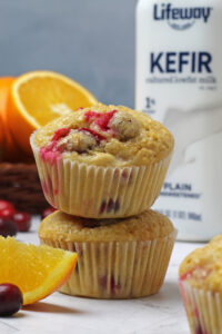 Cranberry Orange Kefir Muffins made with Lifeway