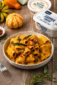Creamy Butternut Squash Rigatoni Made with Lifeway Farmer Cheese and Kefir Butter