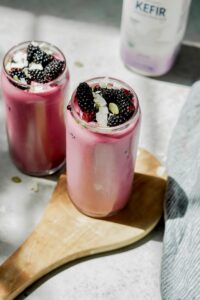 Blackberry Vanilla Protein Smoothie made with Lifeway