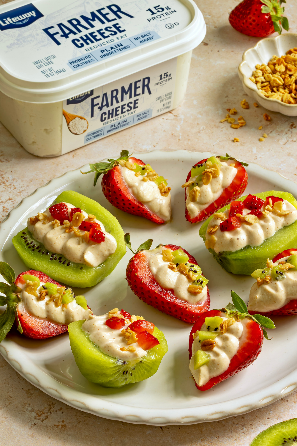 Deviled Fruit with Farmer Cheese made with Lifeway Farmer Cheese