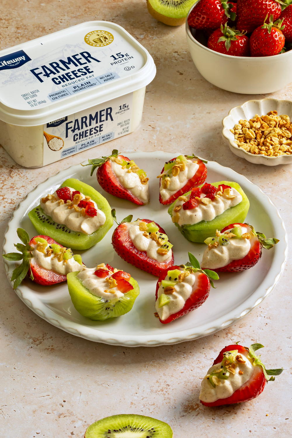 Deviled Fruit with Farmer Cheese made with Lifeway Farmer Cheese