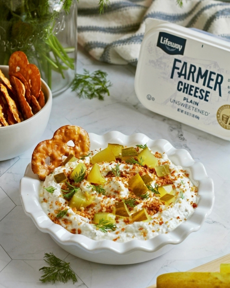 Dill Pickle Roundup with Lifeway Kefir and Farmer Cheese - Fried Pickle Dip