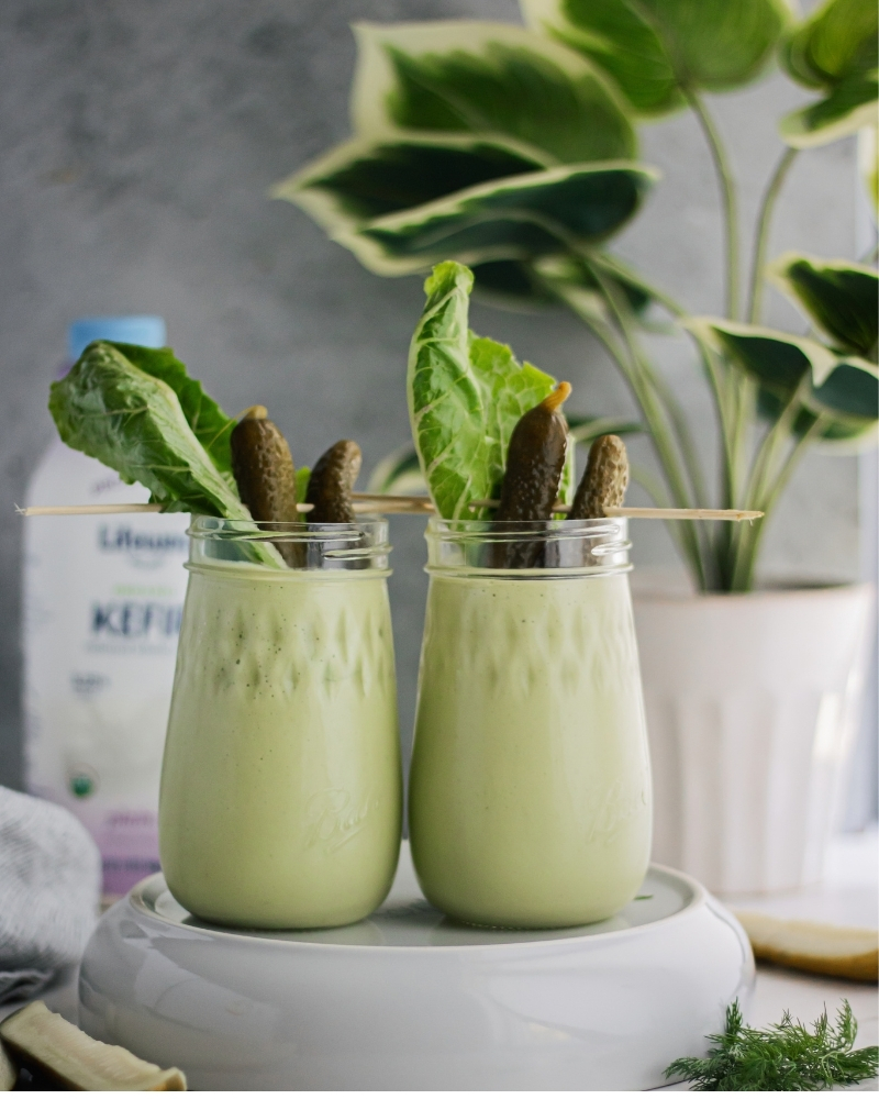 Dill Pickle Roundup with Lifeway Kefir and Farmer Cheese - Pickle Smoothie