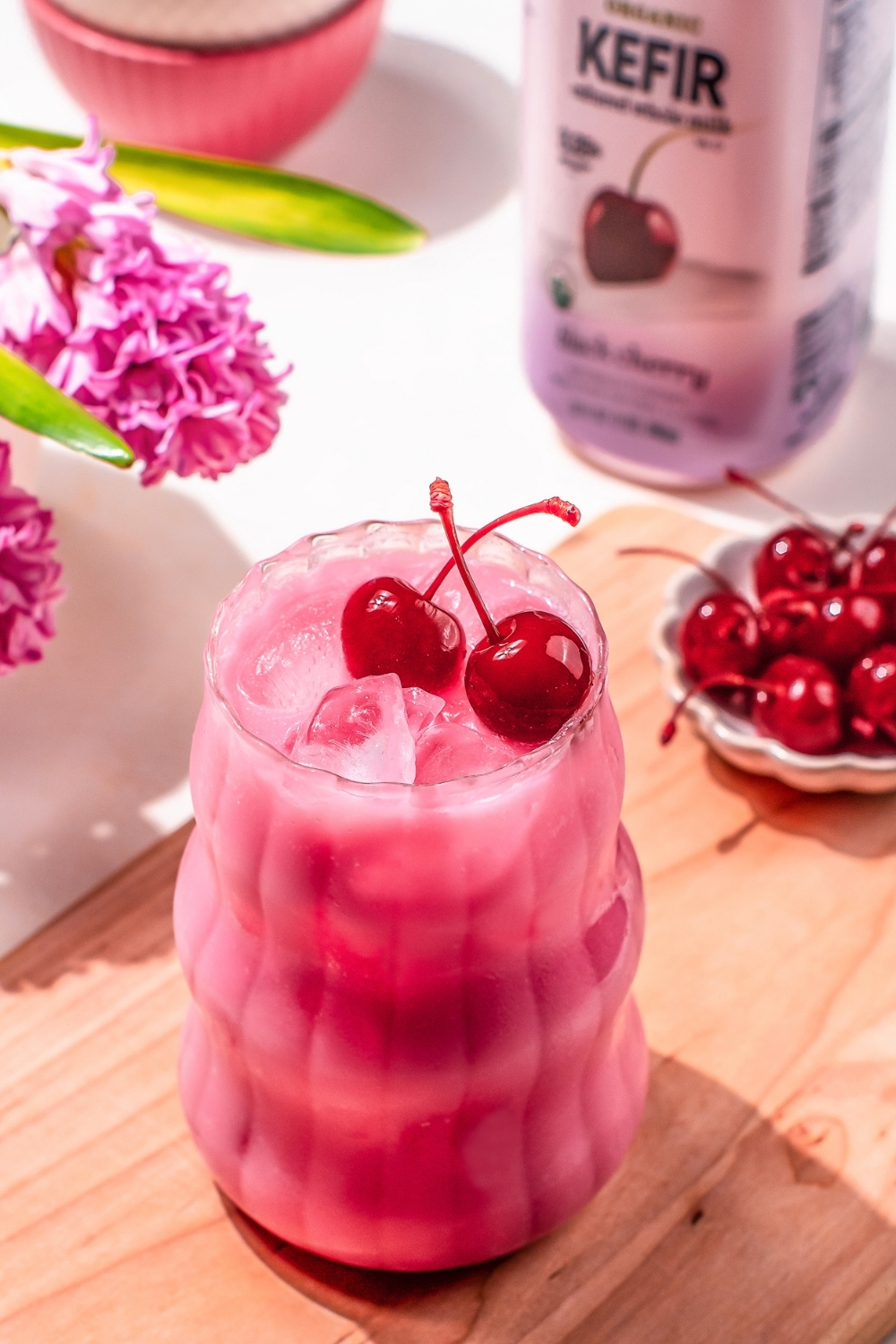 Dirty Cherry Probiotic Soda made with Lifeway Kefir