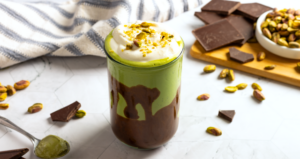 Dubai Chocolate Smoothie with Probiotic Cold Foam made with Lifeway