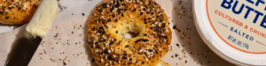 Easy Buttered Protein Bagels made with Lifeway Farmer Cheese and Lifeway Salted Kefir Butter