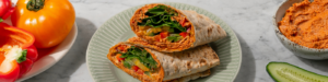 Easy Protein Veggie Wraps made with Lifeway Farmer Cheese