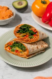 Easy Protein Veggie Wraps made with Lifeway Farmer Cheese