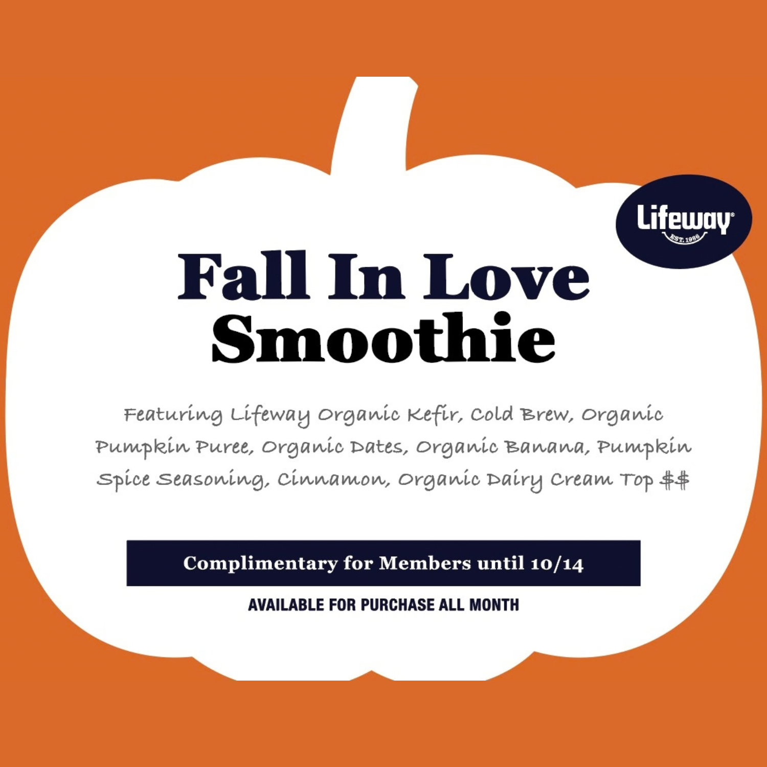 Erewhon Fall in Love Smoothie with Lifeway Kefir
