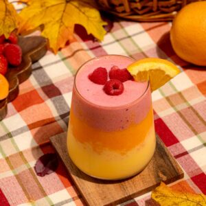Fall Harvest Layered Smoothie Made with Lifeway Kefir