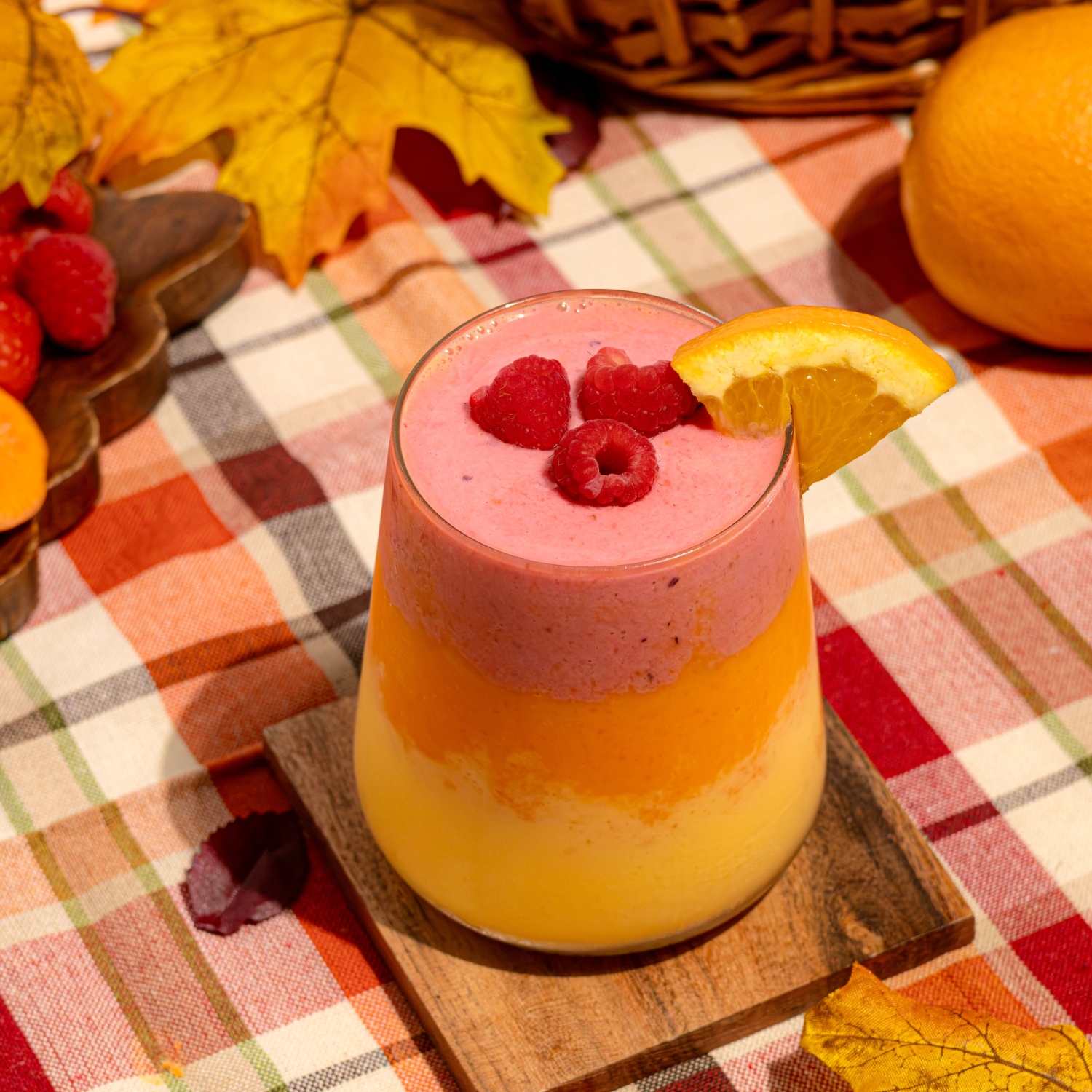 Fall Harvest Layered Smoothie Made with Lifeway Kefir