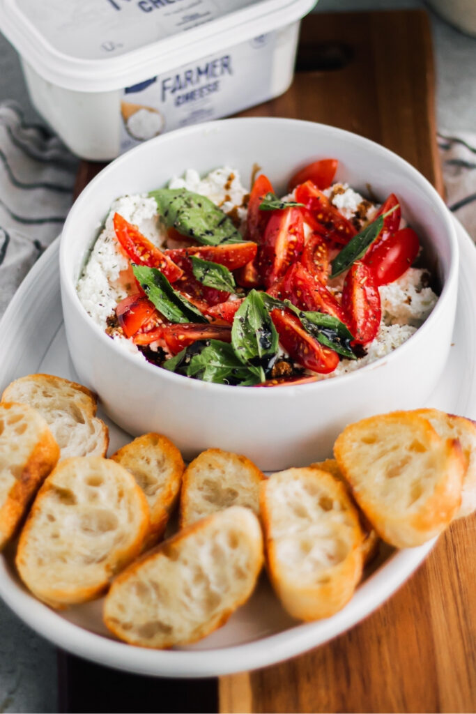 Farmer Cheese Caprese Bowl made with Lifeway Farmer Cheese