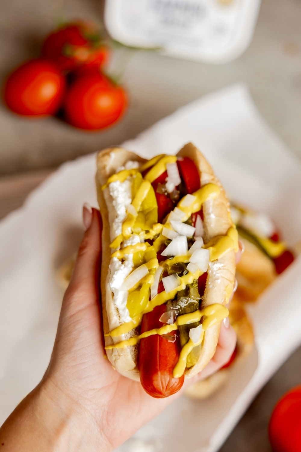 Farmer Cheese Chicago Hot Dogs made with Lifeway