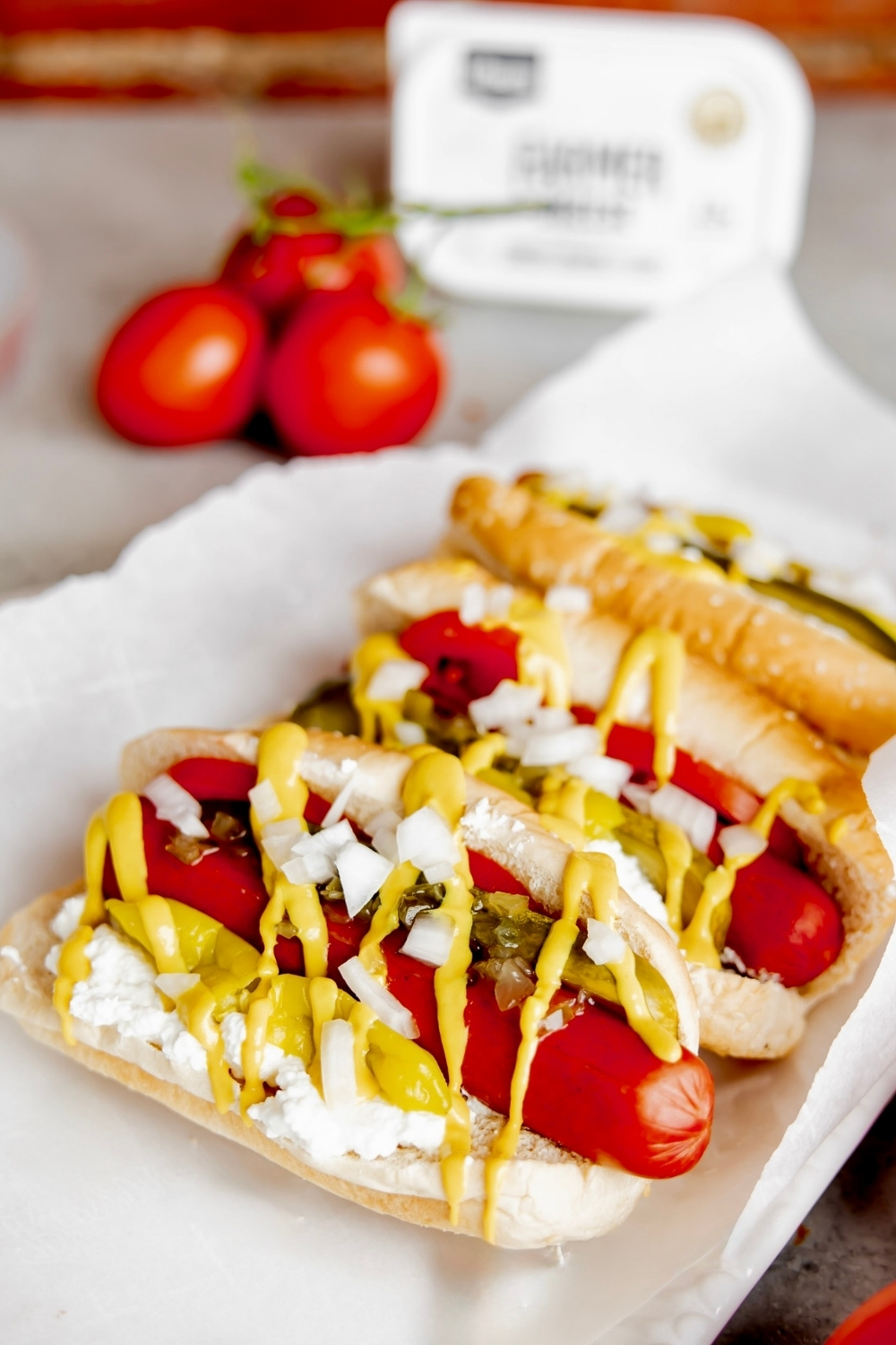 Farmer Cheese Chicago Hot Dogs made with Lifeway
