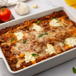 Farmer Cheese Lasagna made with Lifeway Farmer Cheese and Lifeway Salted Kefir Butter