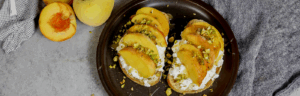 Farmer Cheese Peach Pistachio Toast