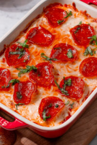 Farmer Cheese Pizza Dip made with Lifeway Farmer Cheese