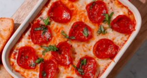 Farmer Cheese Pizza Dip made with Lifeway Farmer Cheese