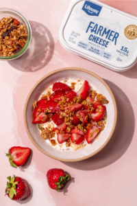 Farmer Cheese Strawberry Shortcake Bowl made with Lifeway