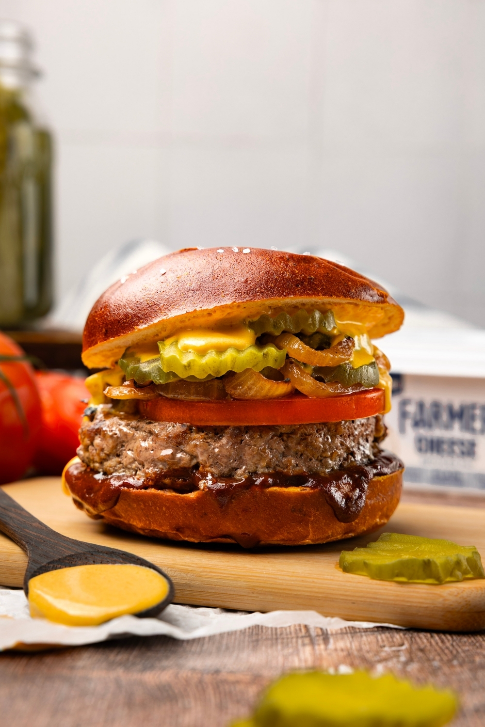 Farmer Cheese Stuffed Burgers - Made with Lifeway Farmer Cheese