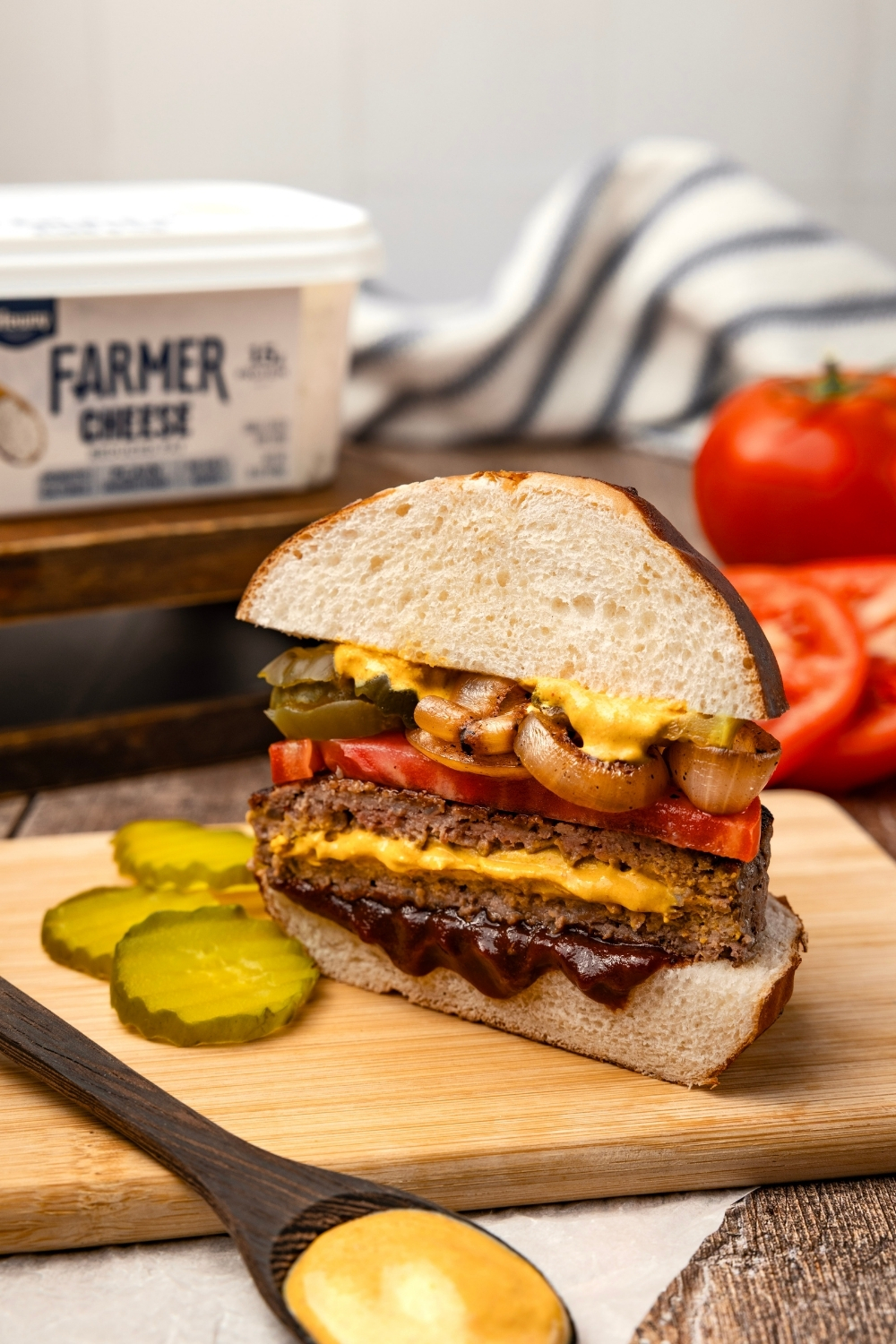 Farmer Cheese Stuffed Burgers - Made with Lifeway Farmer Cheese