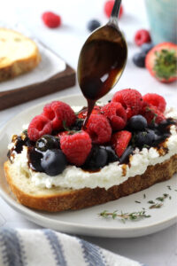 Farmer Cheese Toast with Berries and Balsamic Glaze - made with Lifeway Farmer Cheese