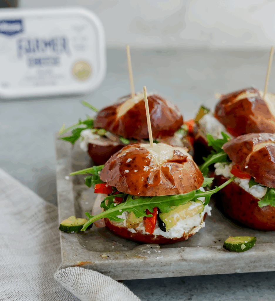 Farmer Cheese Veggie Sliders made with Lifeway Farmer Cheese