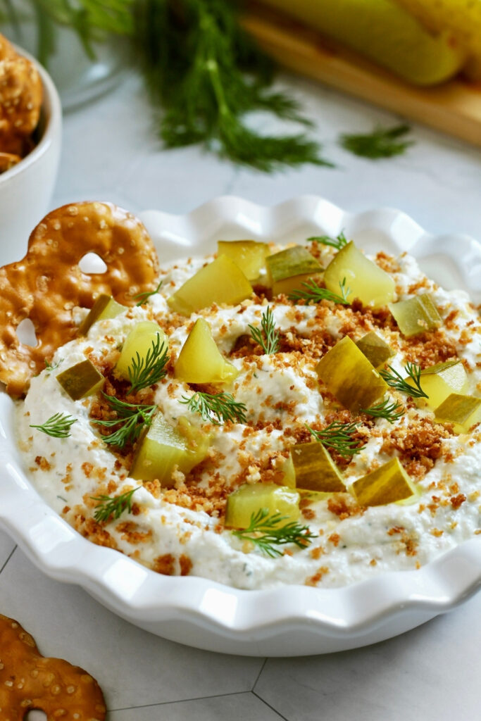 Fried Pickle Dip made with Lifeway Farmer Cheese