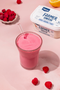 Frozen Raspberry Lemonade made with Lifeway Kefir and Farmer Cheese