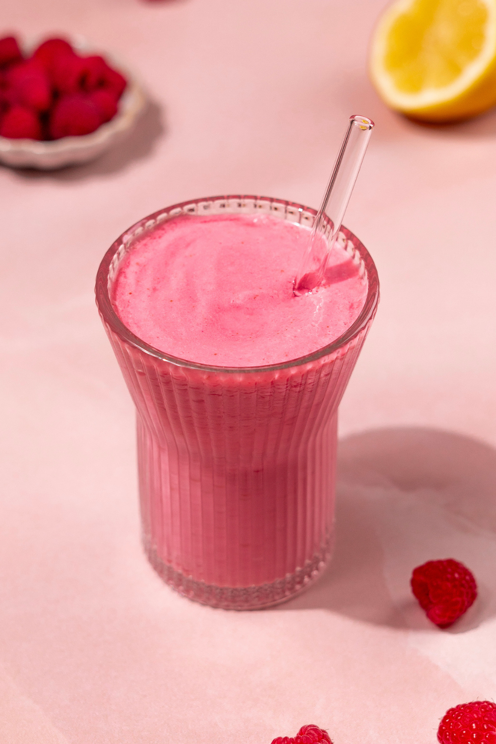Frozen Raspberry Lemonade made with Lifeway Kefir and Farmer Cheese