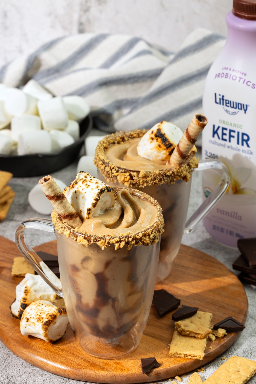 Frozen S'mores Latte Smoothie made with Lifeway Kefir