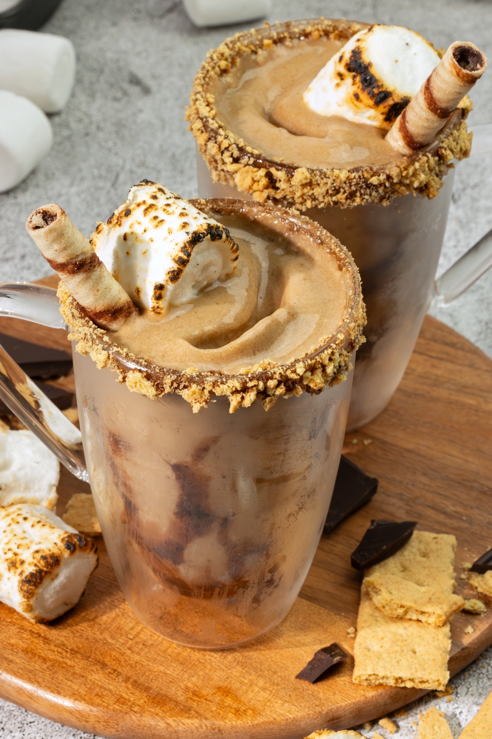 Frozen S'mores Latte Smoothie made with Lifeway Kefir