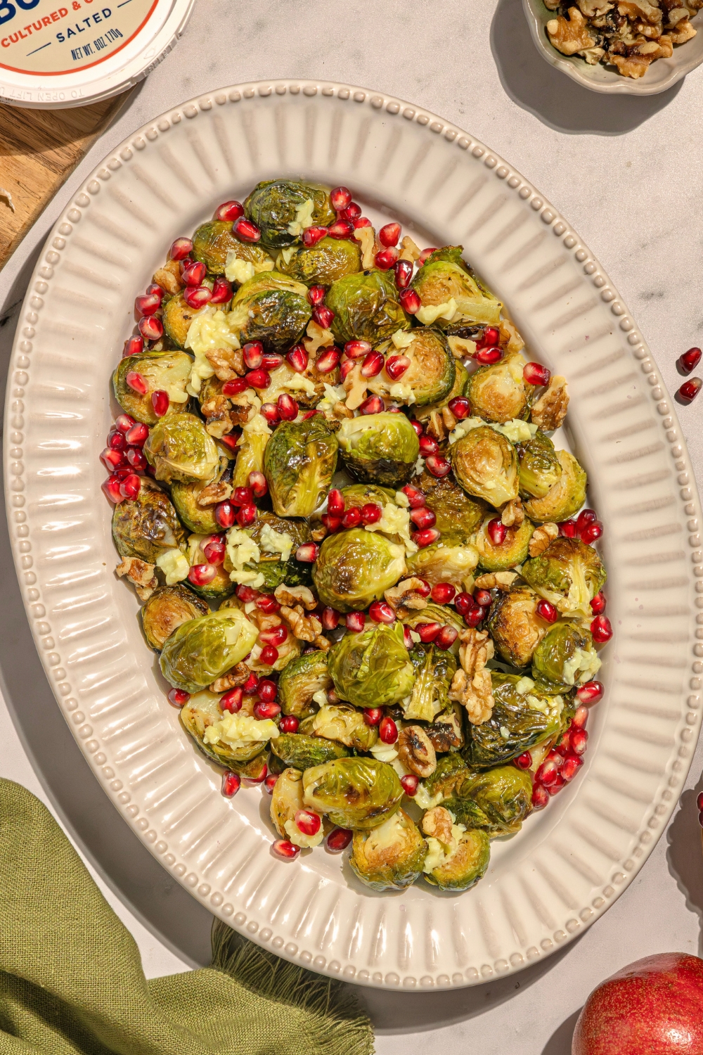 Garlic Butter Brussels Sprouts Made with Lifeway Kefir Butter