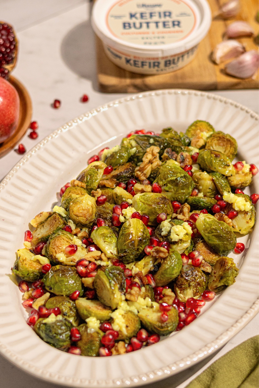 Garlic Butter Brussels Sprouts Made with Lifeway Kefir Butter