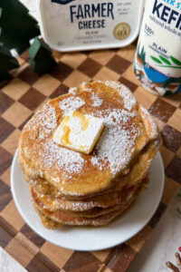 Gingerbread Pancakes made with Lifeway Kefir and Farmer Cheese
