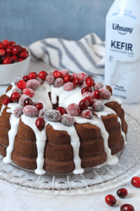Gingerbread Bundt Cake with Sugared Cranberries - made with Lifeway
